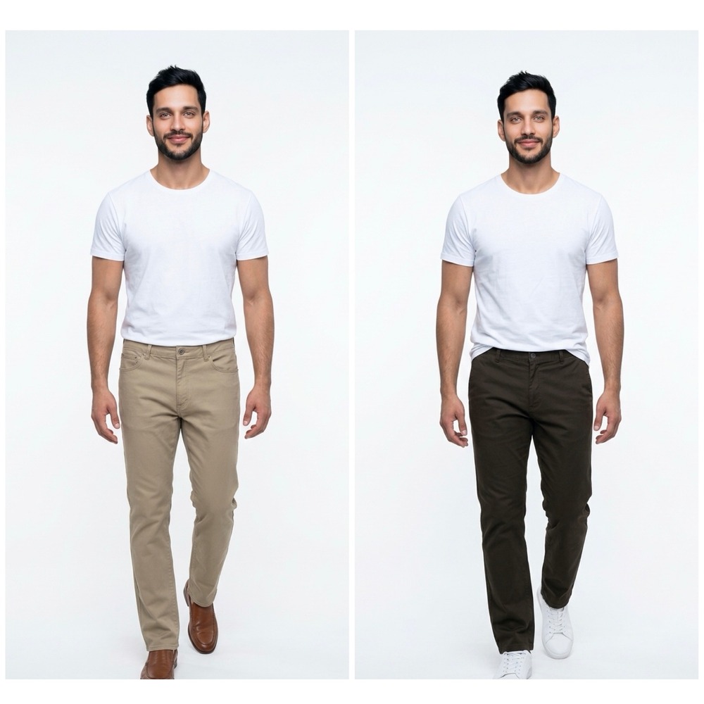 Lee Extreme Motion MVP Mens Pants Bundle 44x32 Black Khaki Straight Leg 2 Pack